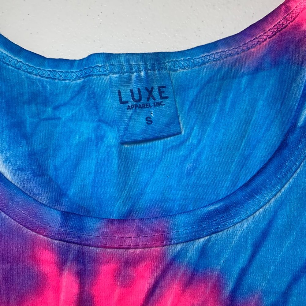 LUQUILLO BEACH PUERTO RICO TIE DYE FRINGED CROP TOP SMALL BAD BUNNY SUPER BOWL - Picture 5 of 8